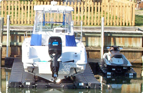 combination boat dock and 1 PWC or jet ski dock