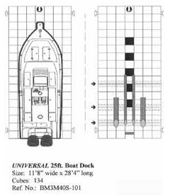 Technical Diagram for 25 foot univeral boat lift