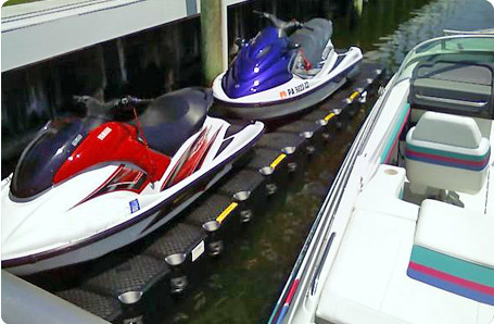PWC protected against the elements with JetDock PWC lift
