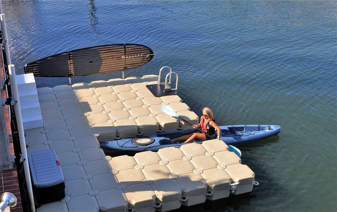 Swimming Platform Dock with Kayak Dock Attachment