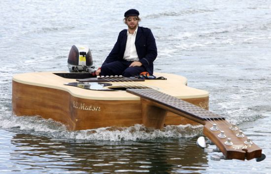 boat that looks like a guitar