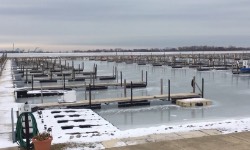 Leave in boat dock designed for winter and ice